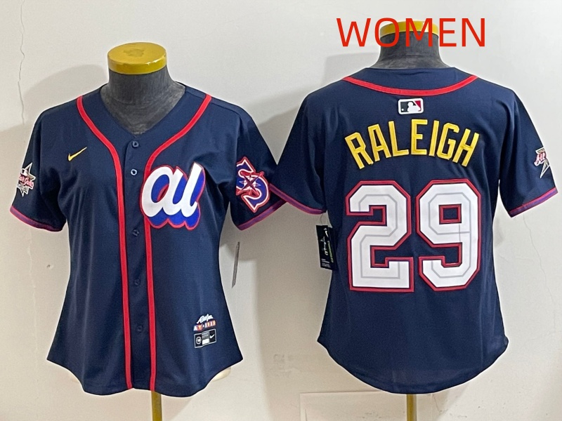 Women 2025 Seattle Mariners #29 Raleigh dark Blue All star Nike MLB Jersey style 013